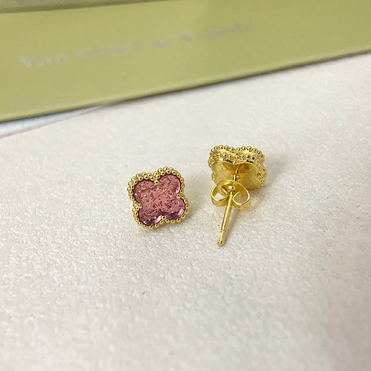 Van Cleef & Arpels Alhambra Four-Leaf Clover Enamel Stud Earrings 2