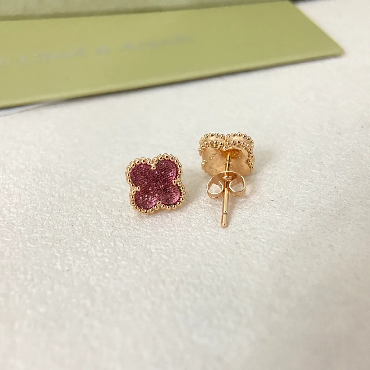 Van Cleef & Arpels Alhambra Four-Leaf Clover Enamel Stud Earrings 3