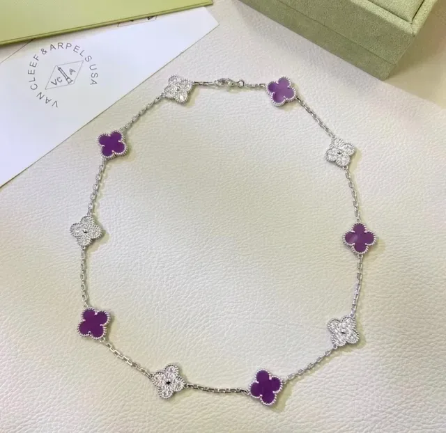 Van Cleef & Arpels Alhambra Purple Enamel and Pavé Stone Bracelet 2