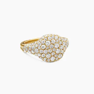 Van Cleef & Arpels সোনার সাদা প্যাভে-সেট অসমমিত ডোম আংটি