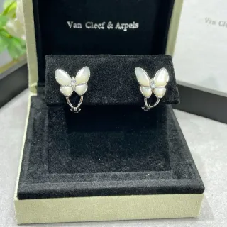 Van Cleef & Arpels Papillon Butterfly Mother-of-Pearl and Diamond Earrings