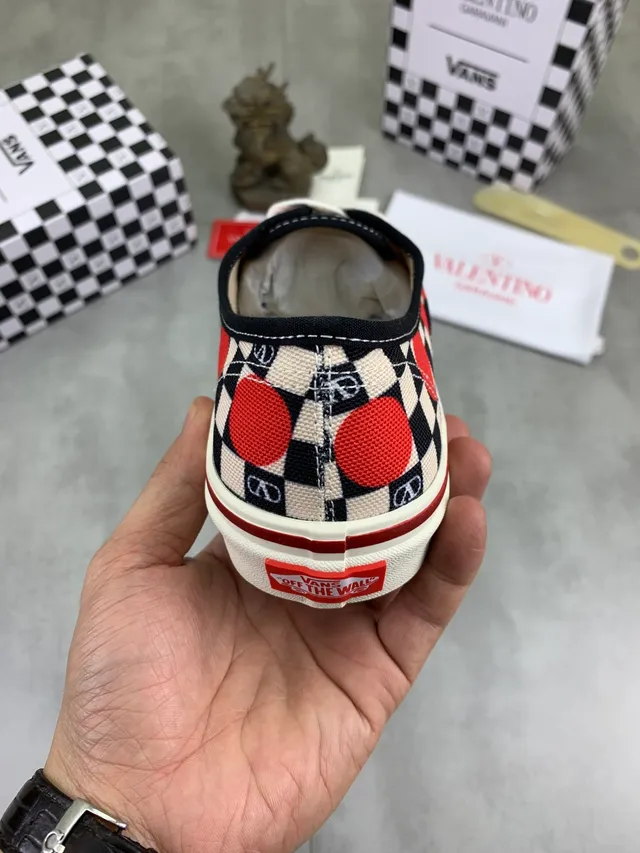 Vans Multicolor Checkerboard Print Red Polka-Dot Motif Skateboard Shoes 2