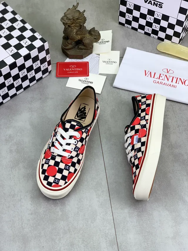 Vans Multicolor Checkerboard Print Red Polka-Dot Motif Skateboard Shoes 4
