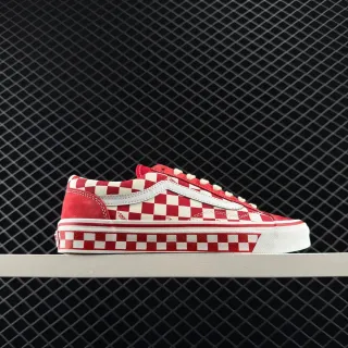 Vans Old Skool Red and White Checkerboard Skateboard Shoes