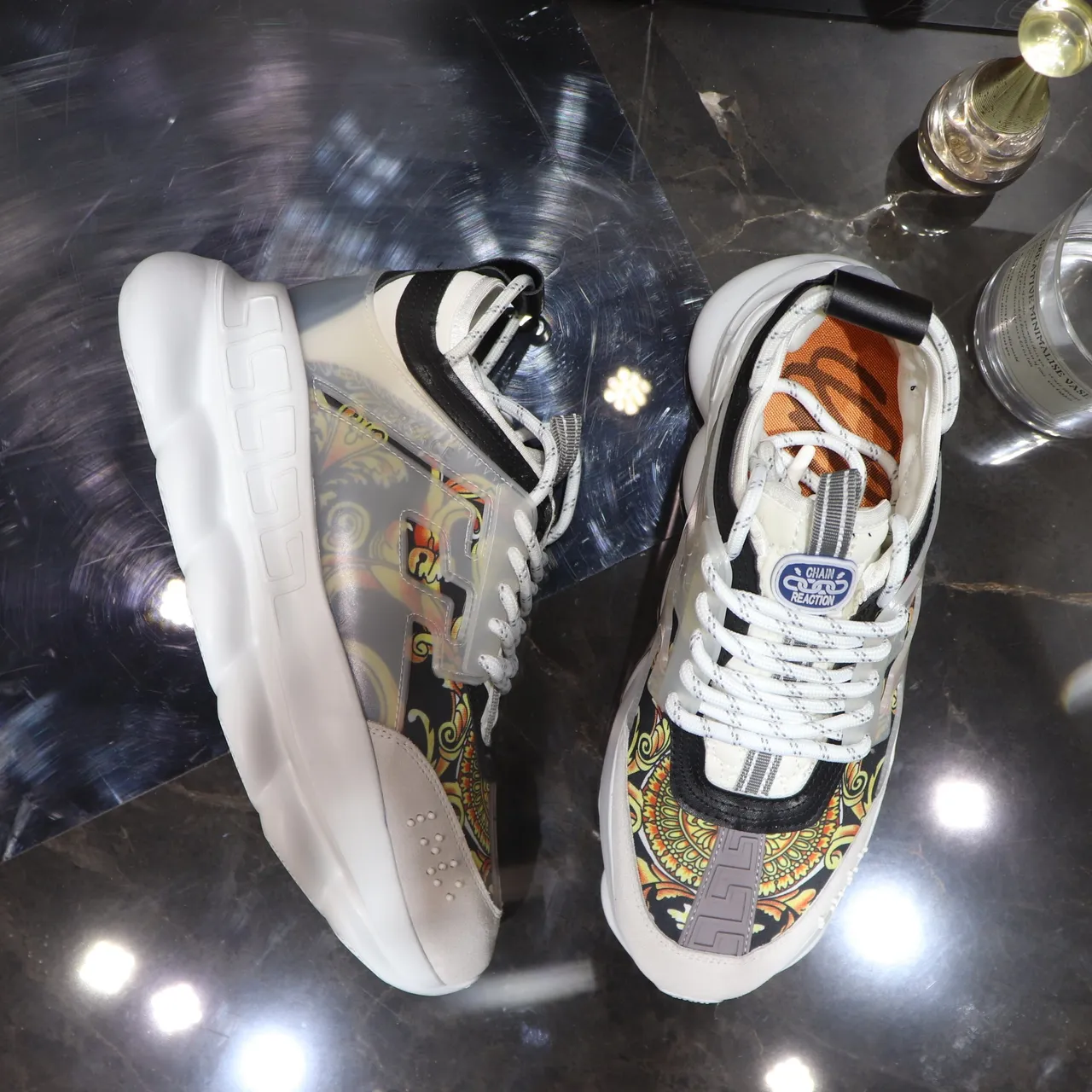 Versace Chain Reaction Baroque Print Chunky Sneakers 2