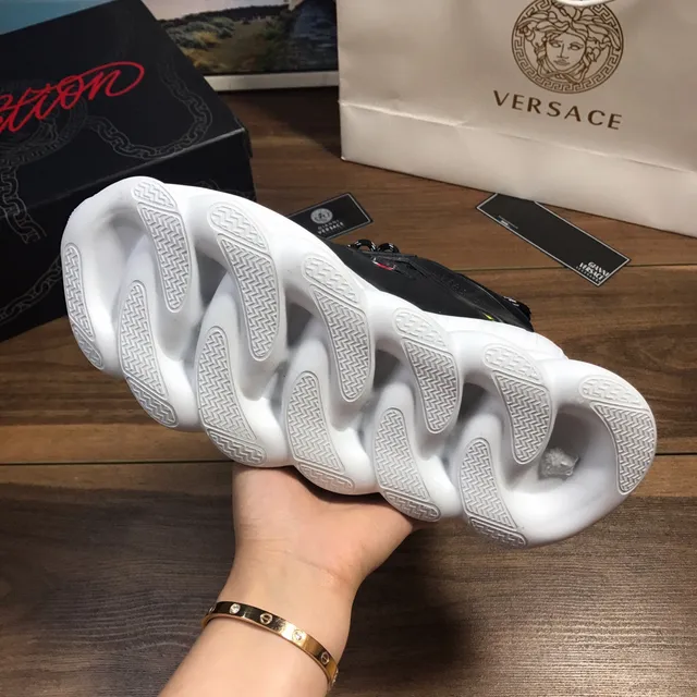 Versace Chain Reaction Black White Beige Multicolor Chunky Sneakers 2
