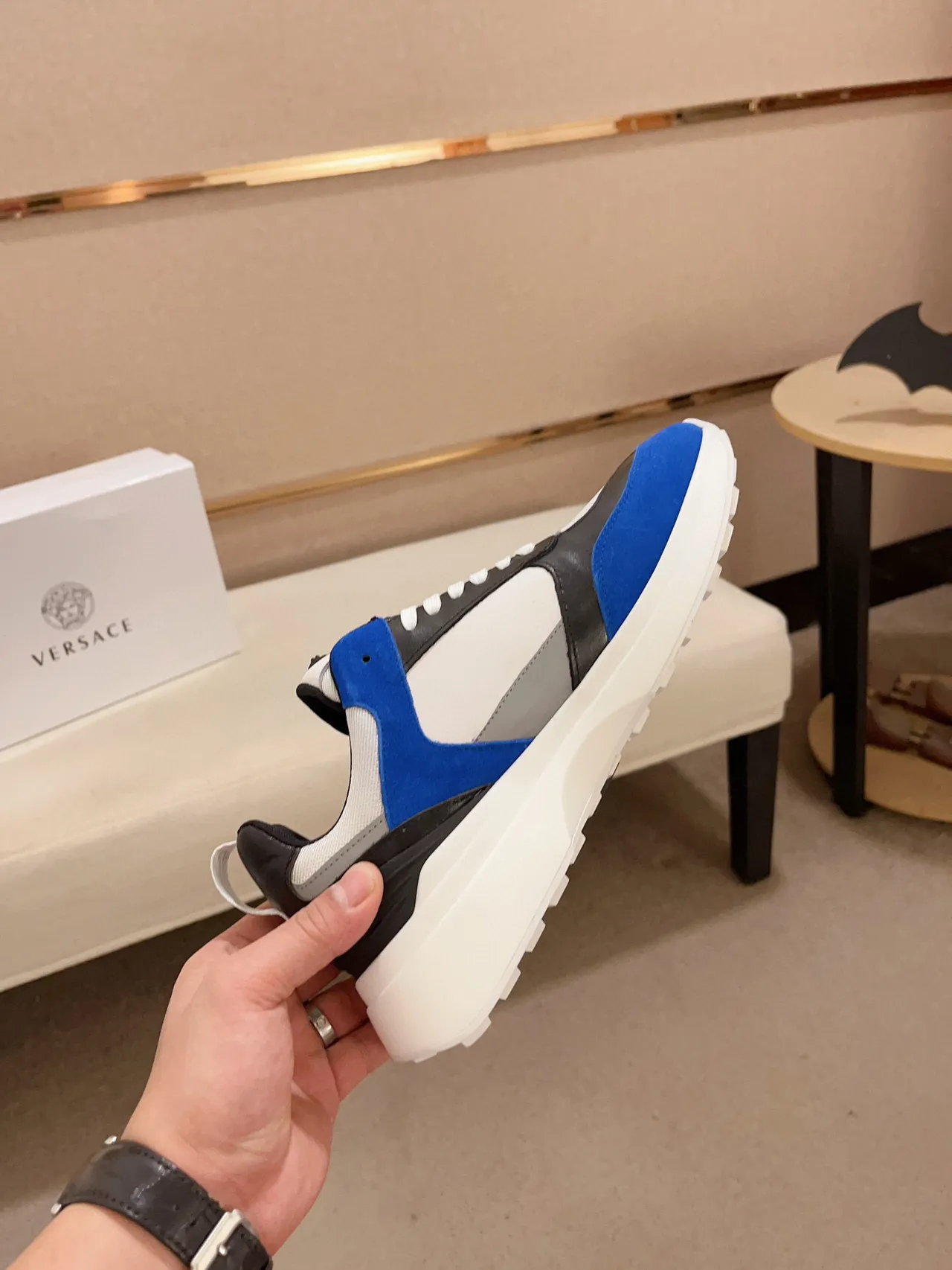 Versace Chain Reaction Blue White Black Chunky Sneakers 6