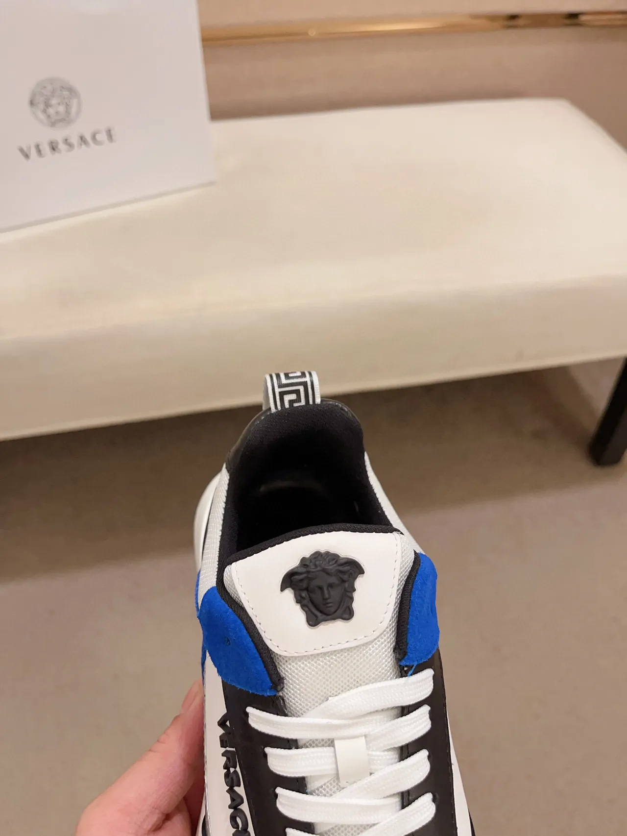 Versace Chain Reaction Blue White Black Chunky Sneakers 7