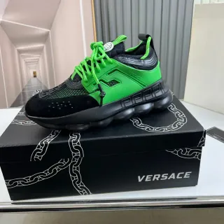 Versace Chain Reaction 绿黑厚底运动鞋