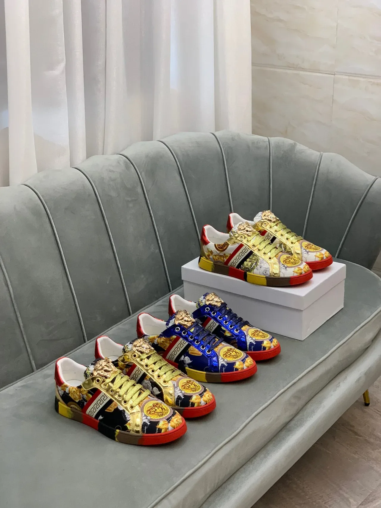 Versace Chain Reaction Multicolor Baroque Floral Lifestyle Sneakers 1