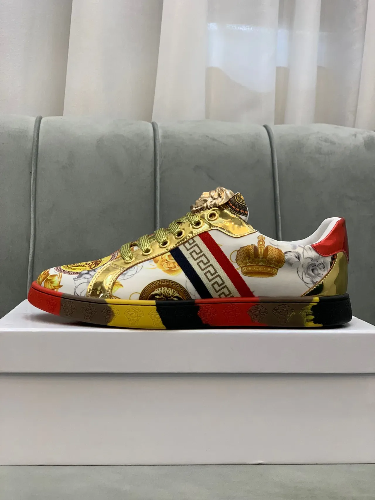 Versace Chain Reaction Multicolor Baroque Floral Lifestyle Sneakers 4