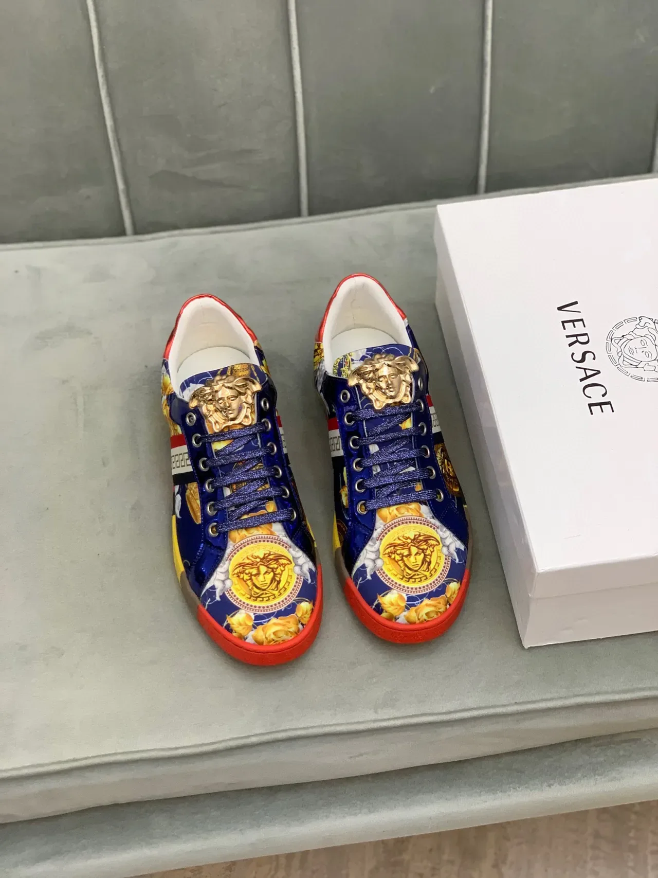 Versace Chain Reaction Multicolor Baroque Floral Lifestyle Sneakers 17