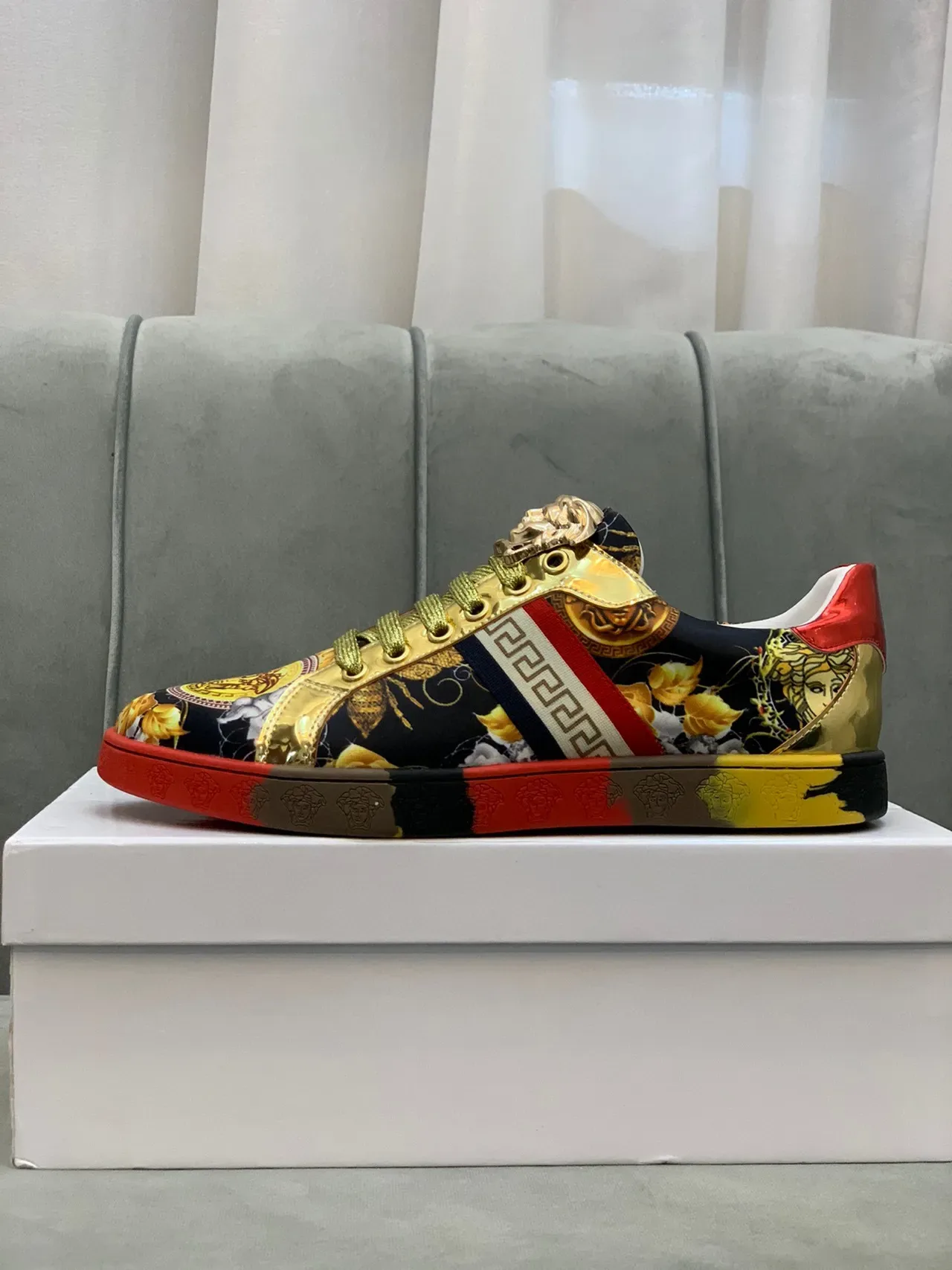 Versace Chain Reaction Multicolor Baroque Floral Lifestyle Sneakers 21