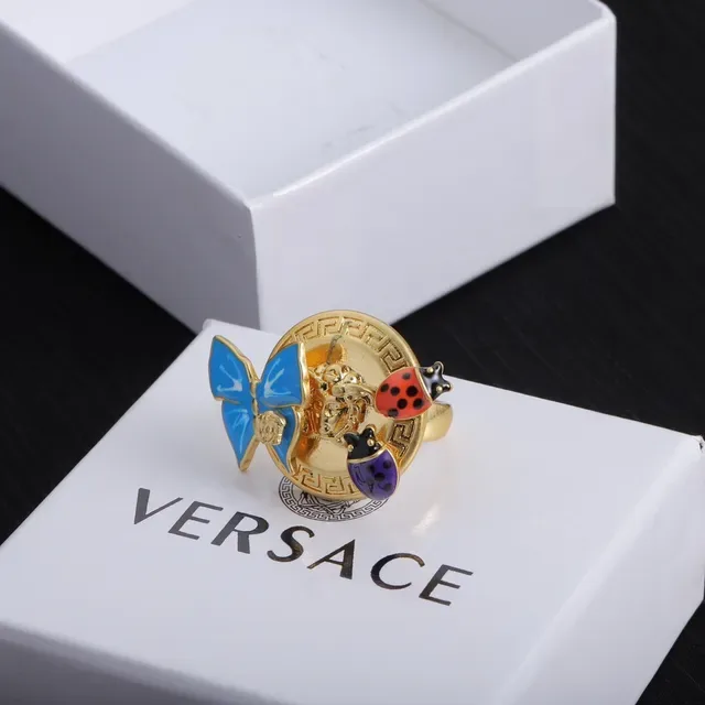 Versace Broche Dourado Multicolor Esmalte Motivo Medusa 6