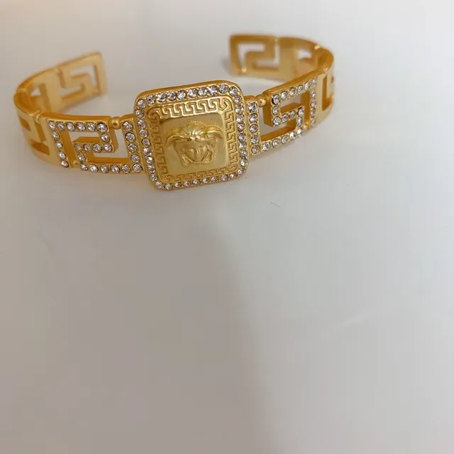 Versace Gold Silver Pavé-Crystal Bracelet 3