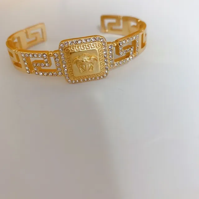 Versace Gold Silver Pavé-Crystal Bracelet 5