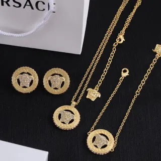 Versace Greca Medusa स्वर्ण पारदर्शी धातु पवे़ क्रिस्टल सजावट हार