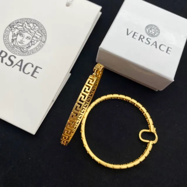 Versace Greca Odissea Boucles d'Oreilles Créoles Dorées Greca 2