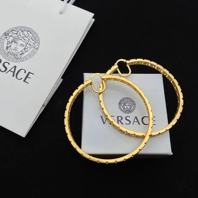Versace Greca Odissea Boucles d'Oreilles Créoles Dorées Greca 3