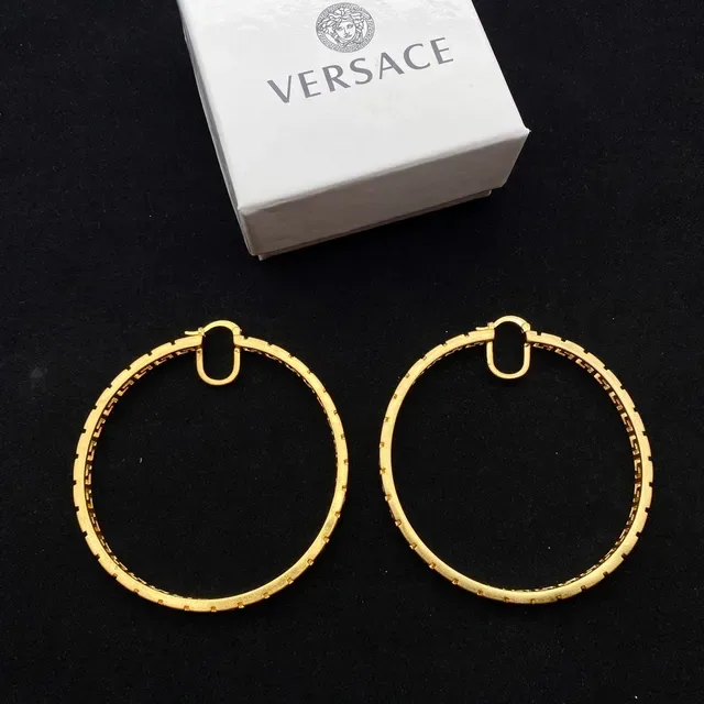 Versace Greca Odissea Boucles d'Oreilles Créoles Dorées Greca 4
