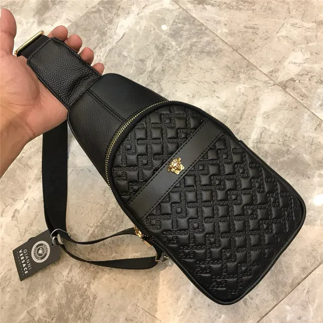 Versace Greca Odissea Quilted Black Leather Crossbody Bag 8