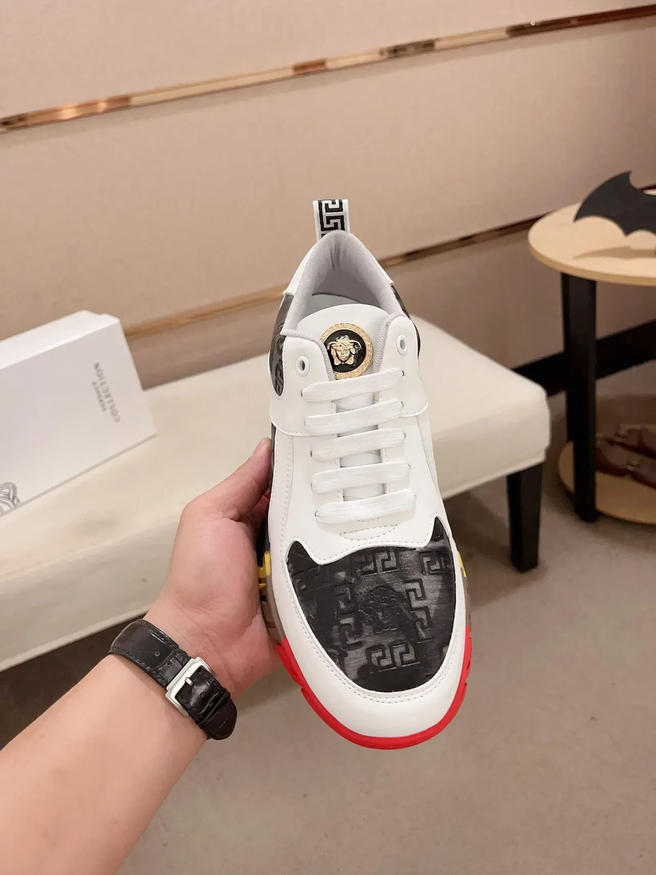 Versace Greca Odissea White Black Red Yellow Lifestyle Sneakers 2