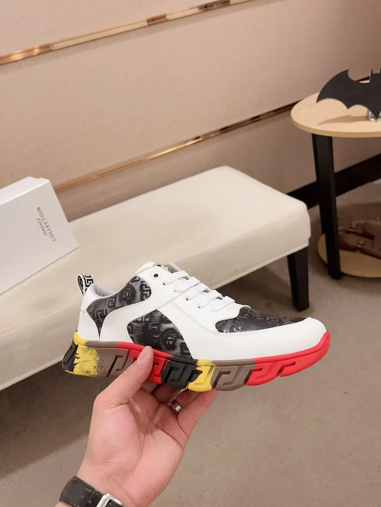 Versace Greca Odissea White Black Red Yellow Lifestyle Sneakers 4
