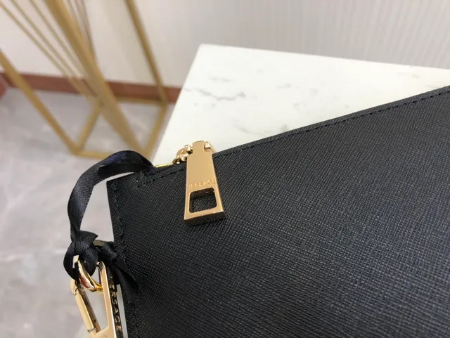 Versace Medusa Head Black Saffiano Leather Wristlet 4