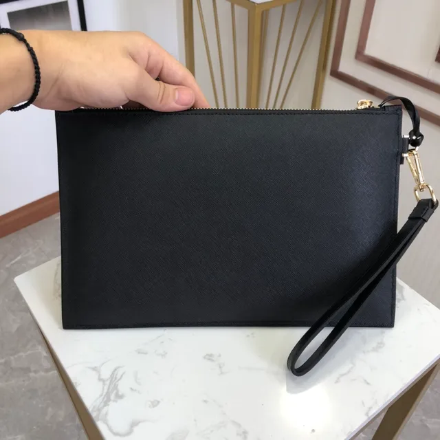 Versace Medusa Head Black Saffiano Leather Wristlet 7