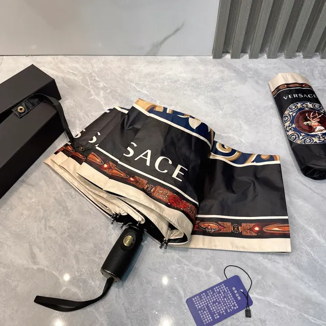 Versace Navy Gold Baroque-Print Octagonal Canopy Handbag 5