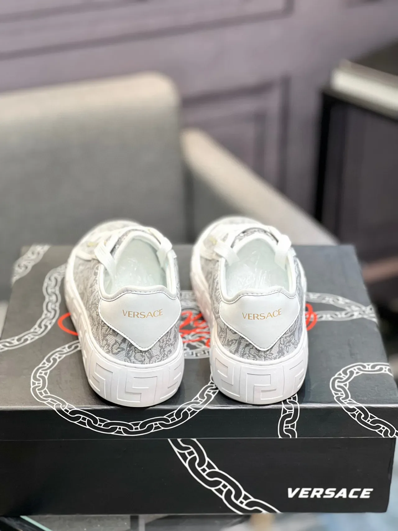 Versace Odissea Baroque Print White Lifestyle Sneakers 2