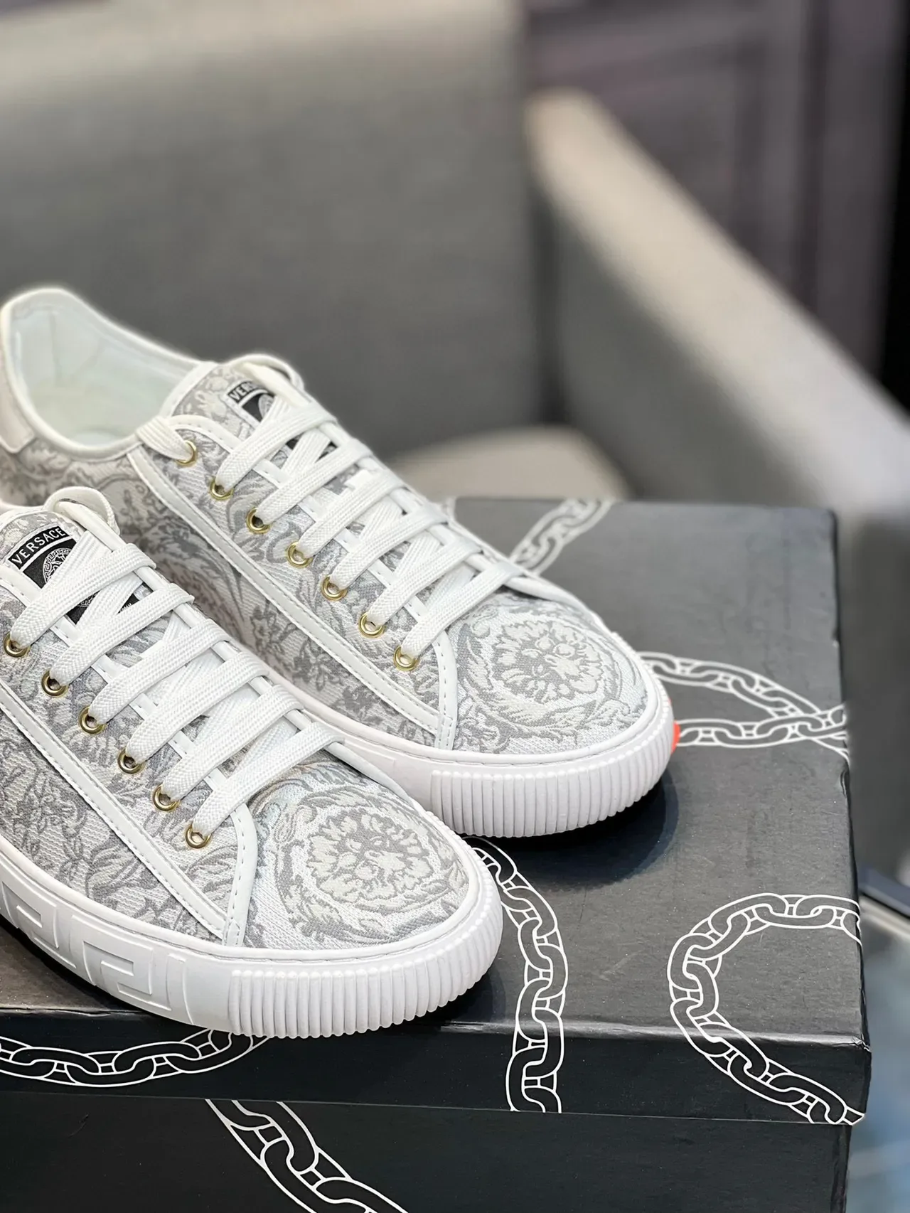 Versace Odissea Baroque Print White Lifestyle Sneakers 6