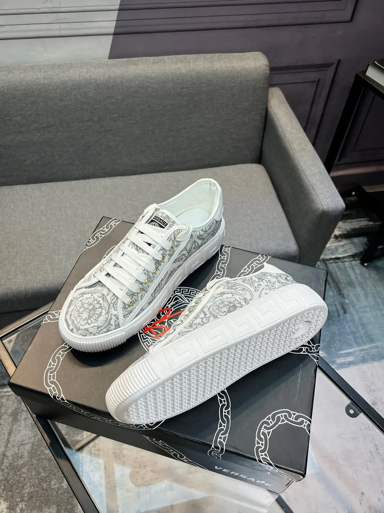 Versace Odissea Baroque Print White Lifestyle Sneakers 9