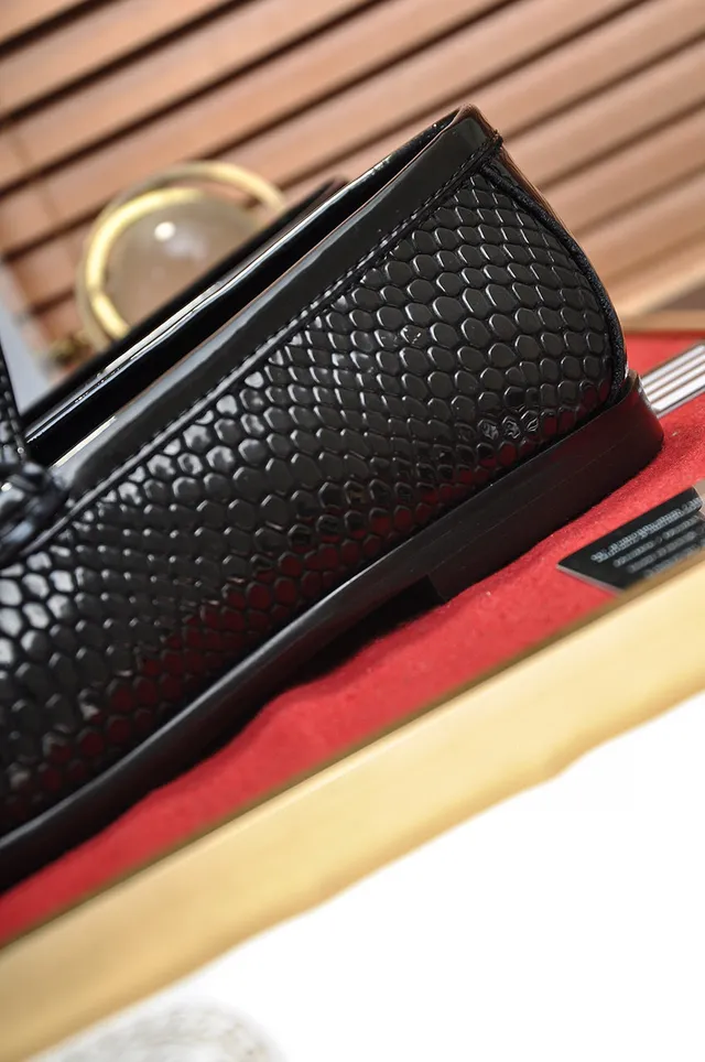 Versace Odissea Black Snakeskin-Textured Loafers 2