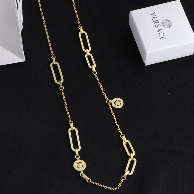 Versace Odissea Colar Dourado com Clipe de Papel Medusa 3