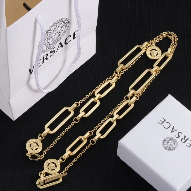 Versace Odissea Colar Dourado com Clipe de Papel Medusa 6