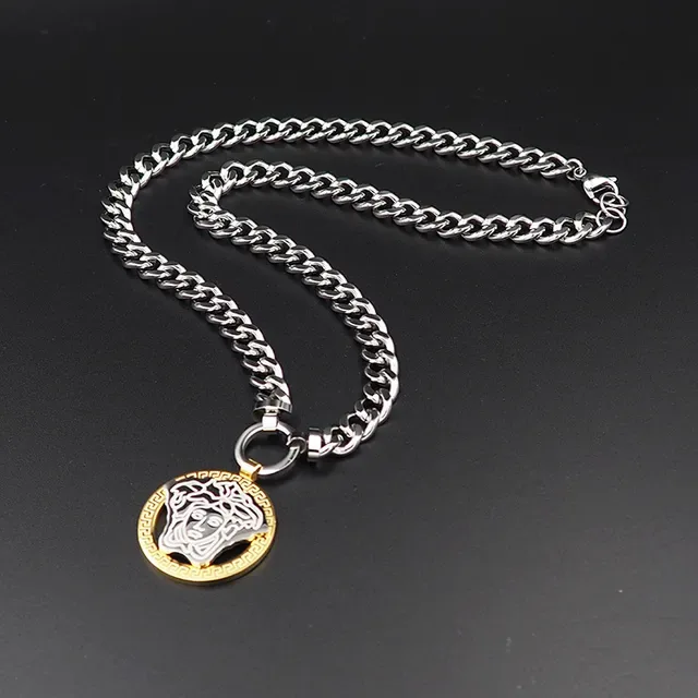 Versace Odissea Medusa Pendentif Chaîne Curb Doré 2