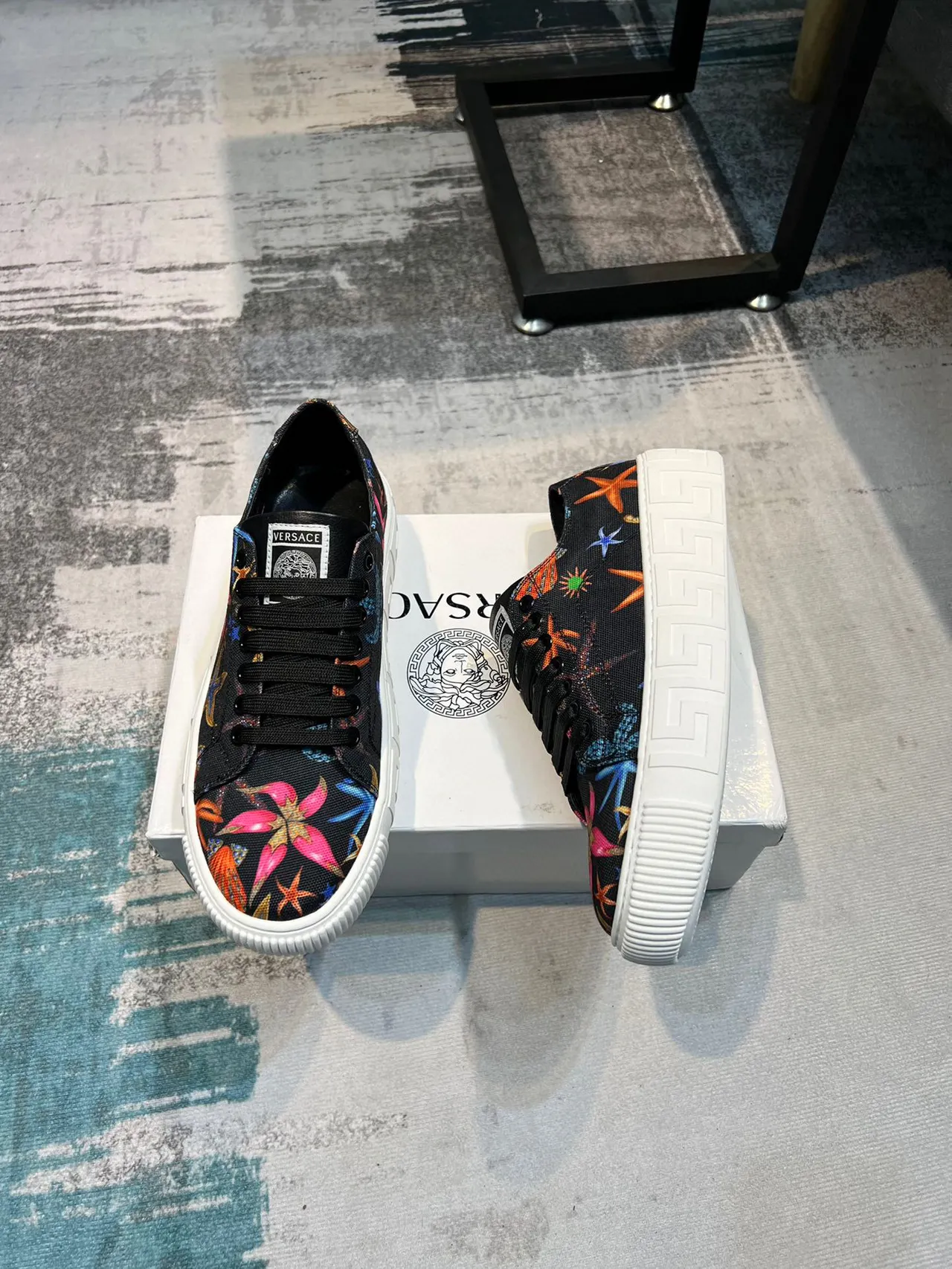 Versace Odissea Printed Canvas Low-Top Lifestyle Sneakers 4