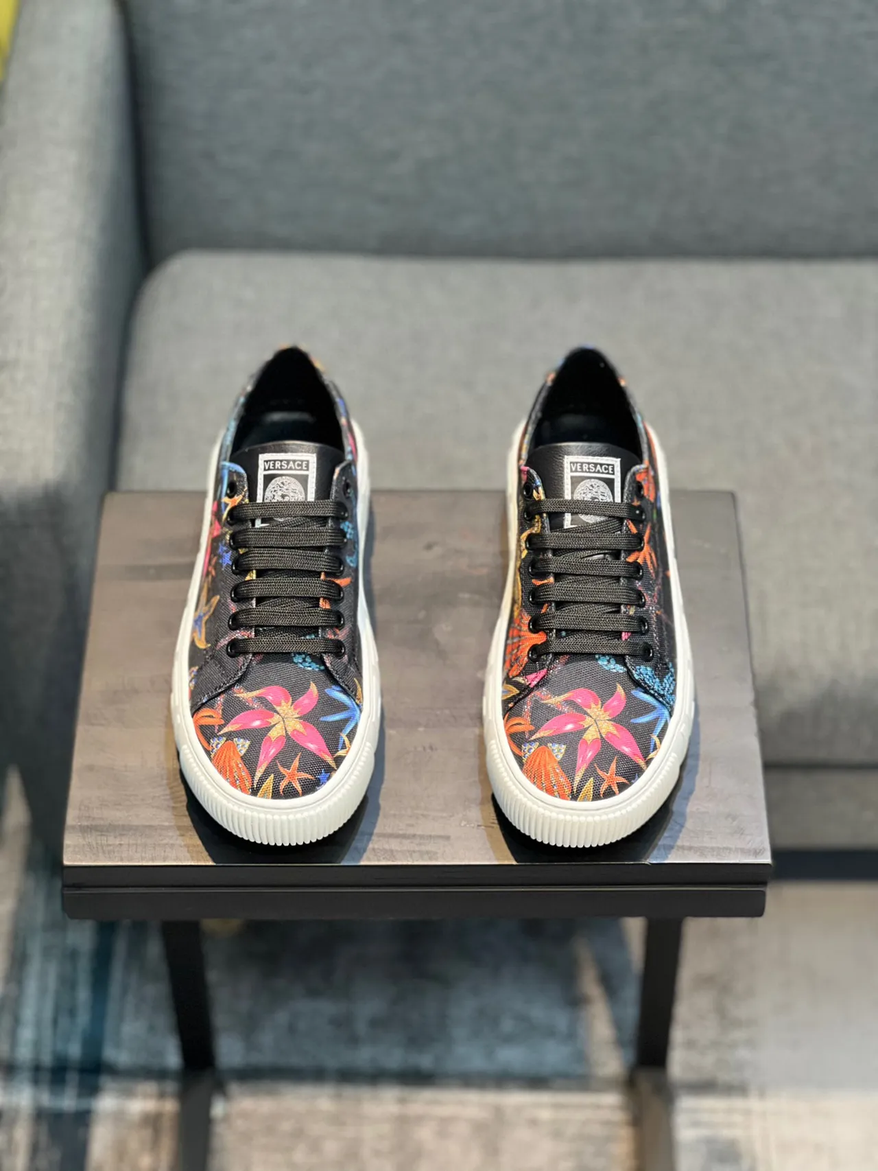 Versace Odissea Printed Canvas Low-Top Lifestyle Sneakers 5