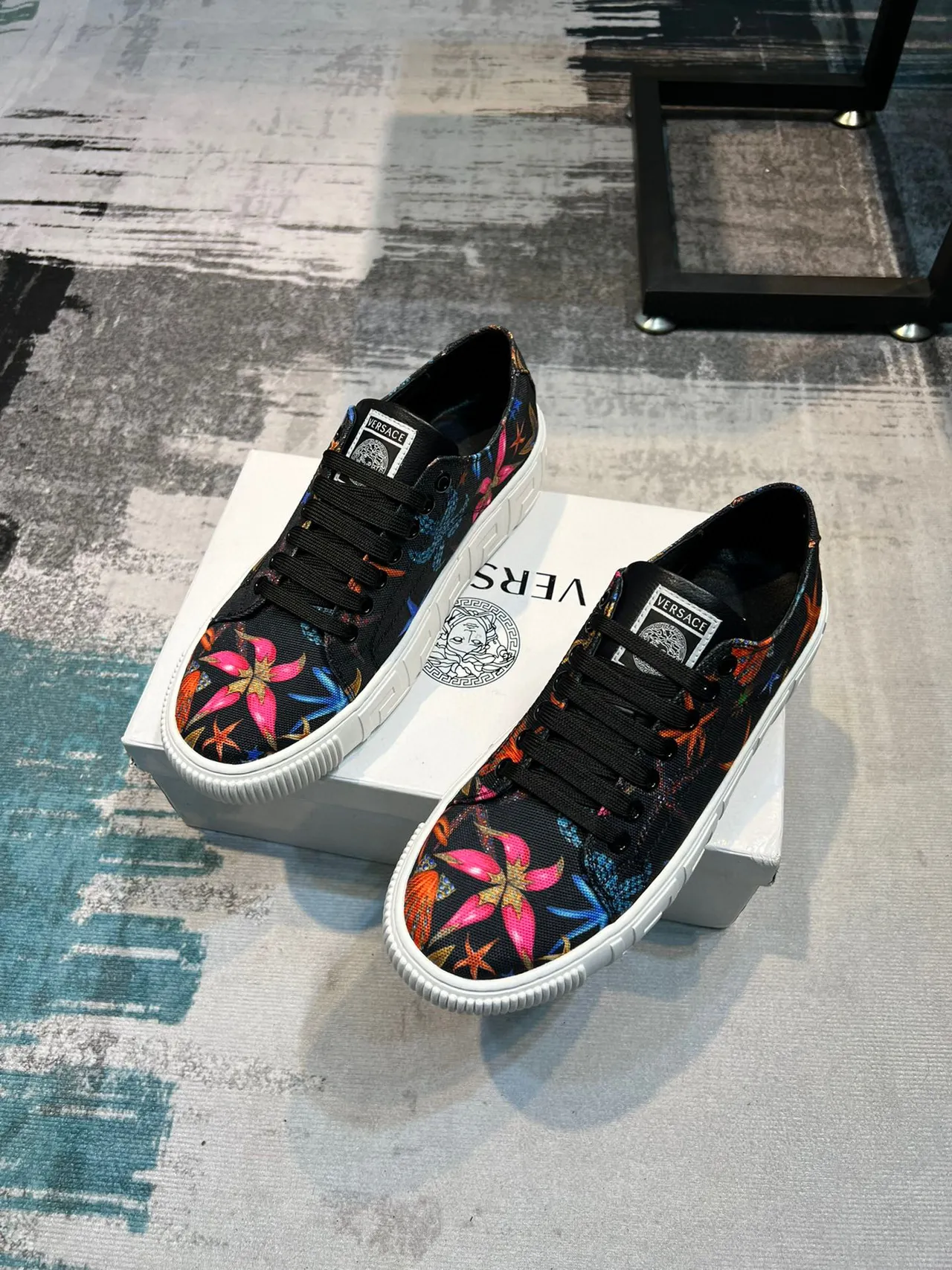 Versace Odissea Printed Canvas Low-Top Lifestyle Sneakers 6