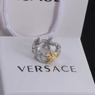 Versace Odissea Two-Tone Crystal-Encrusted Tentacle Ring