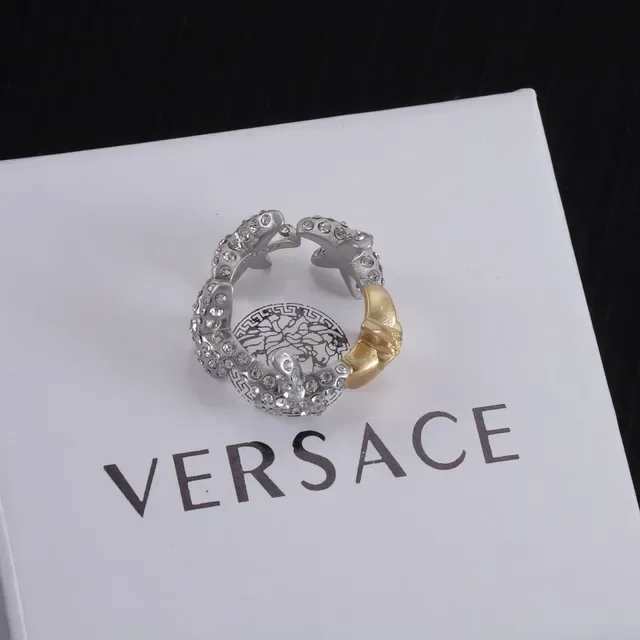 Versace Odissea Two-Tone Crystal-Encrusted Tentacle Ring 3
