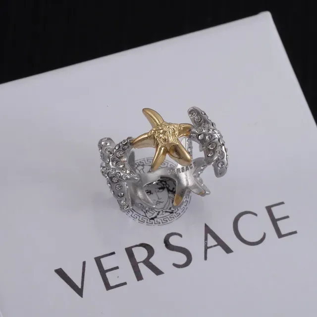 Versace Odissea Two-Tone Crystal-Encrusted Tentacle Ring 5