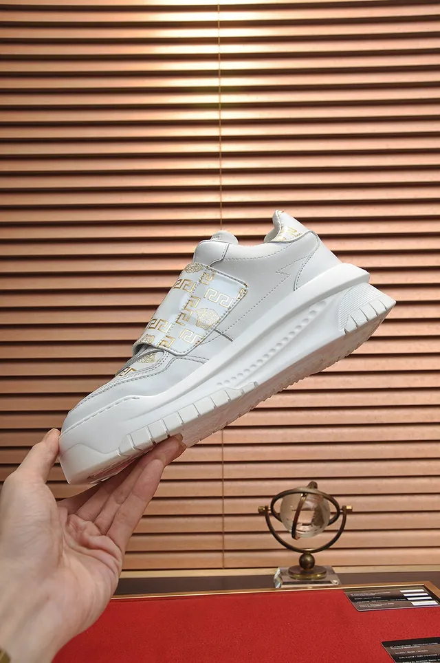 Versace Odissea White and Gold Greca Pattern Lifestyle Sneakers 6