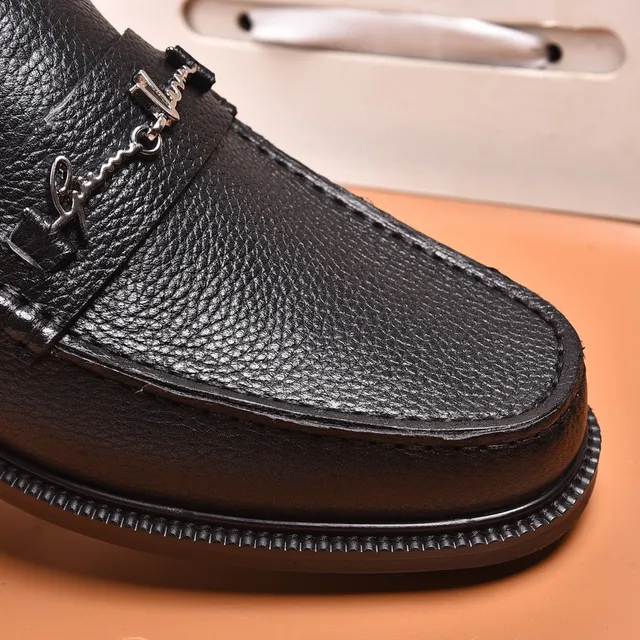 Versace Signature Loafer Black Pebbled Leather Loafers 2