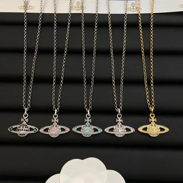Vivienne Westwood Classic Orb Crystal-Encrusted Planet Necklace 9