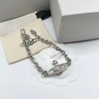 Vivienne Westwood Classic Orb Pavé Crystal Silver Chain Bracelet