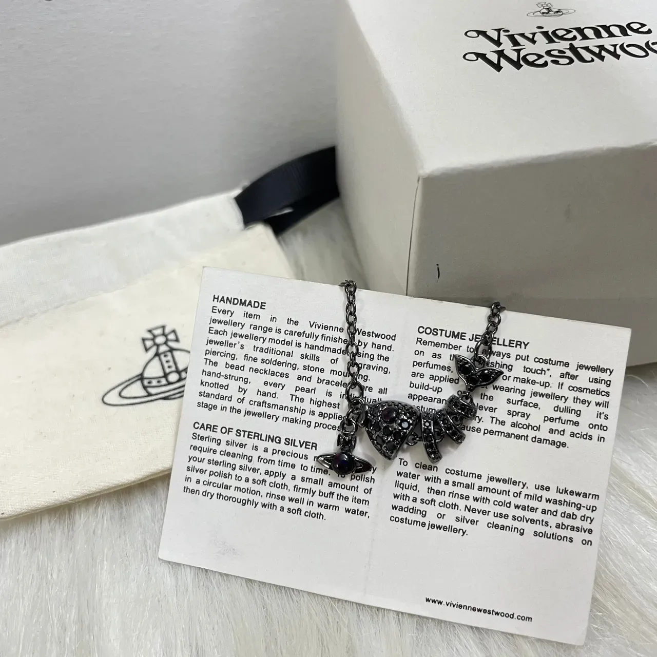 Vivienne Westwood Orb Charm Bracelet Silver Black Pavé-Studded Bracelet 6
