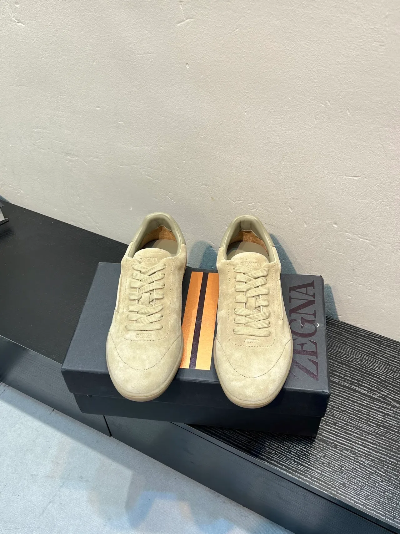Zegna Sneaker Lifestyle em Suede Bege 2