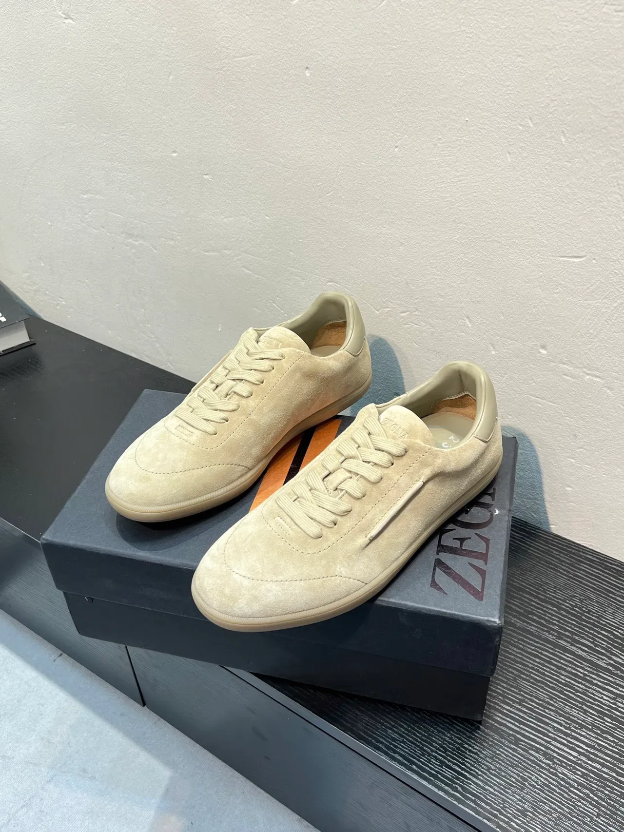 Zegna Sneaker Lifestyle em Suede Bege 3